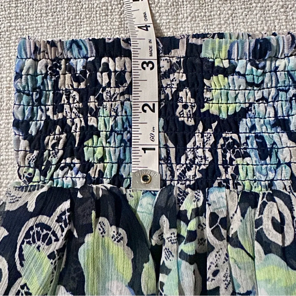 JUSTICE Floral Tiered Skirt Built-in Shorts Blue Green Sheer Fairycore Girl 12